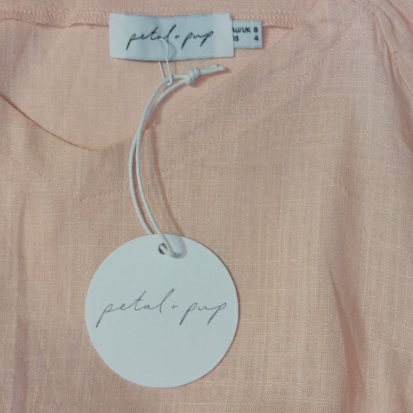 Petal & Pup Pink Crop Linen Blend Top - US Size 4 - Picture 4 of 5